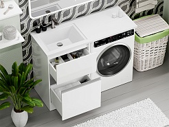 Misty Тумба с раковиной под стиральную машину Ингрид 120 L белая – фотография-6